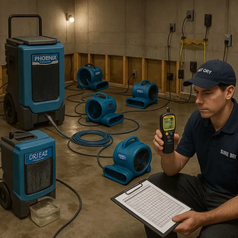 Structural Drying and Dehumidification process in Friendship, NY